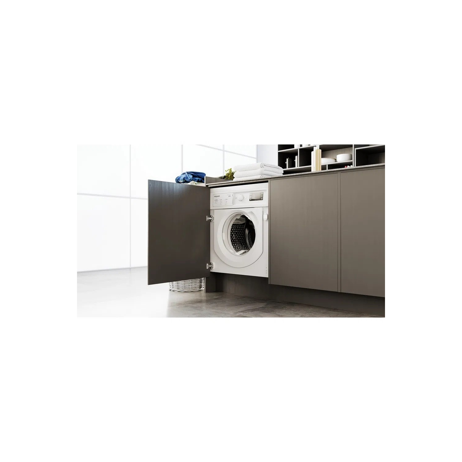 Hotpoint BIWDHG861485 8kg/6kg 1400 Spin Integrated Washer Dryer - White full image