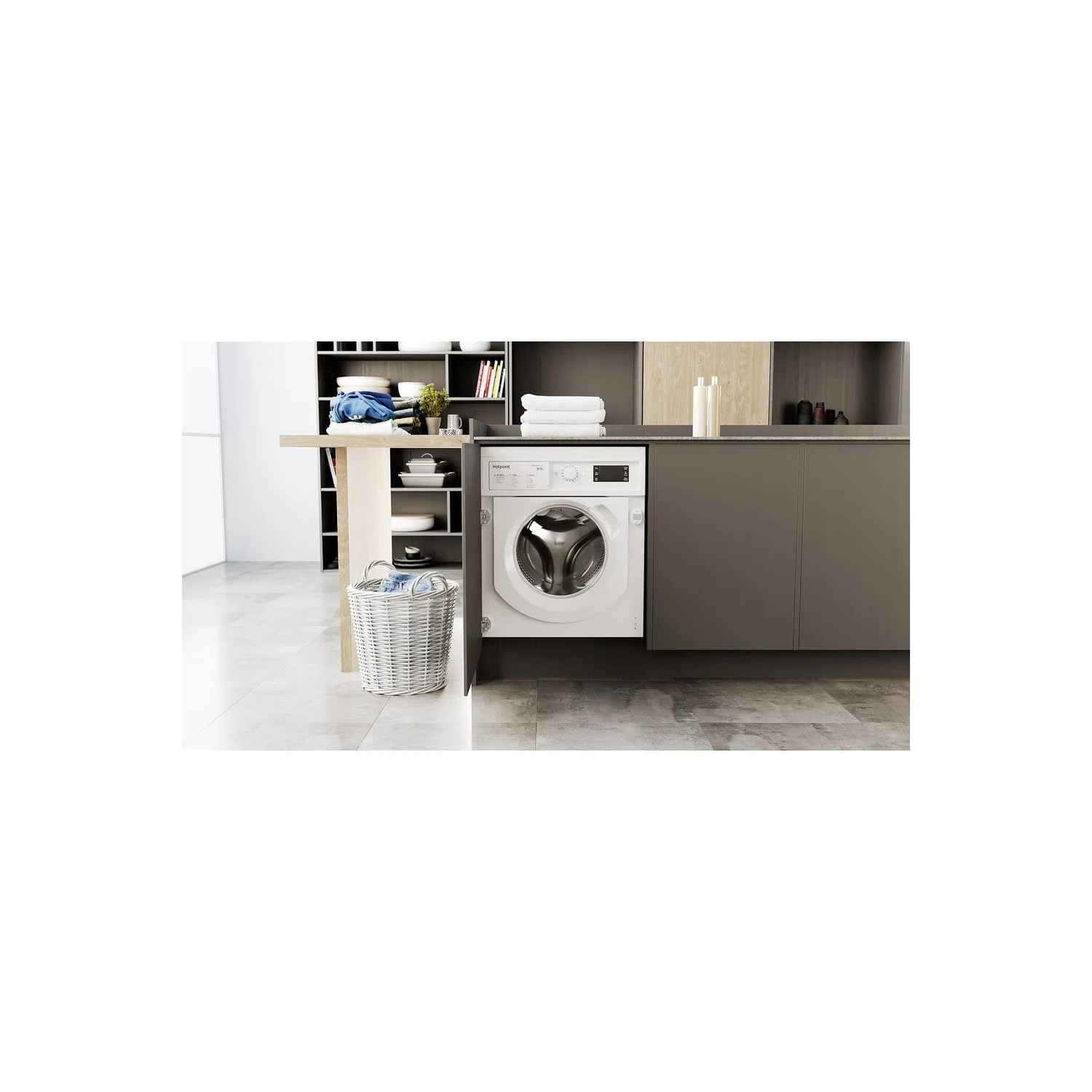Hotpoint BIWDHG861485 8kg/6kg 1400 Spin Integrated Washer Dryer - White full image