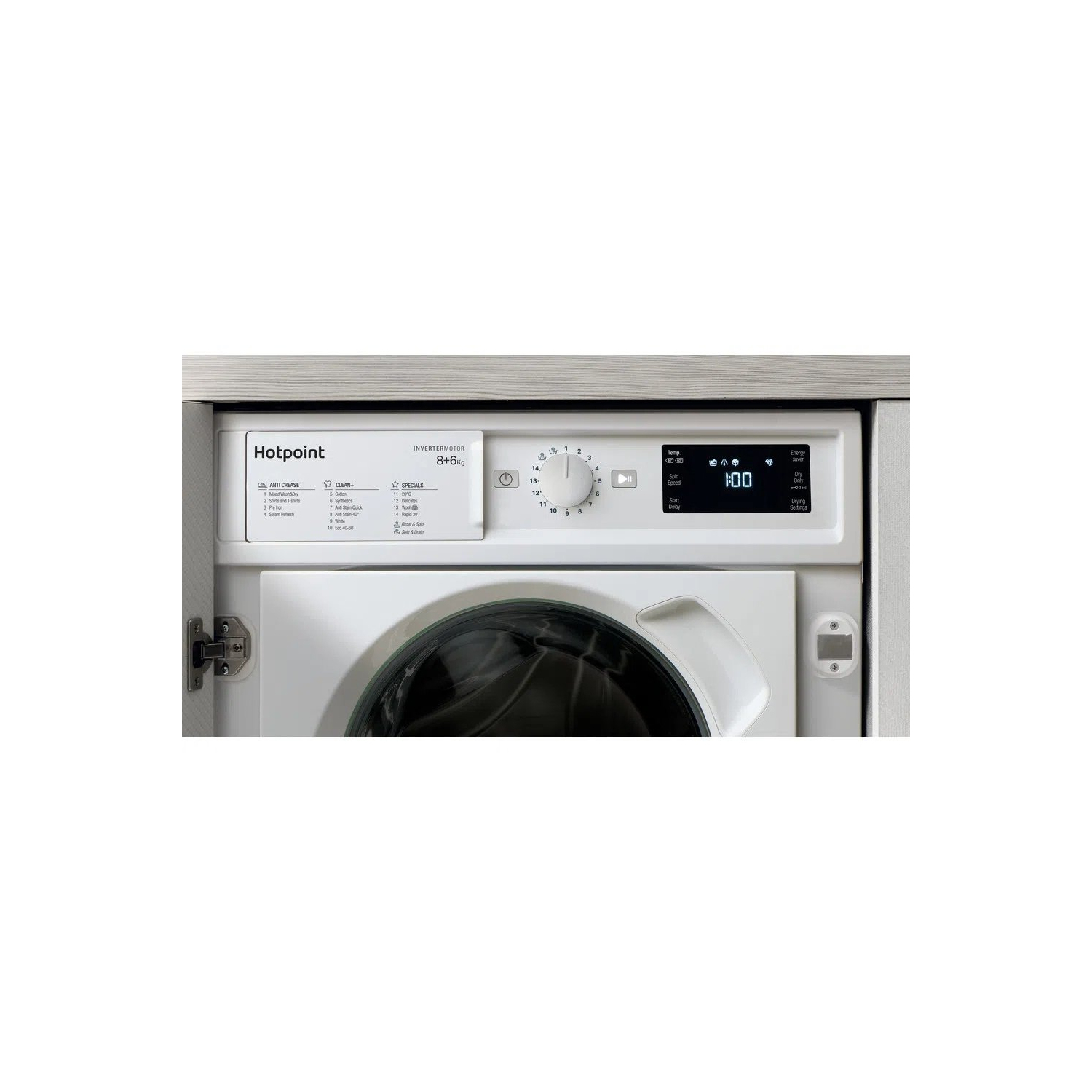 Hotpoint BIWDHG861485 8kg/6kg 1400 Spin Integrated Washer Dryer - White full image