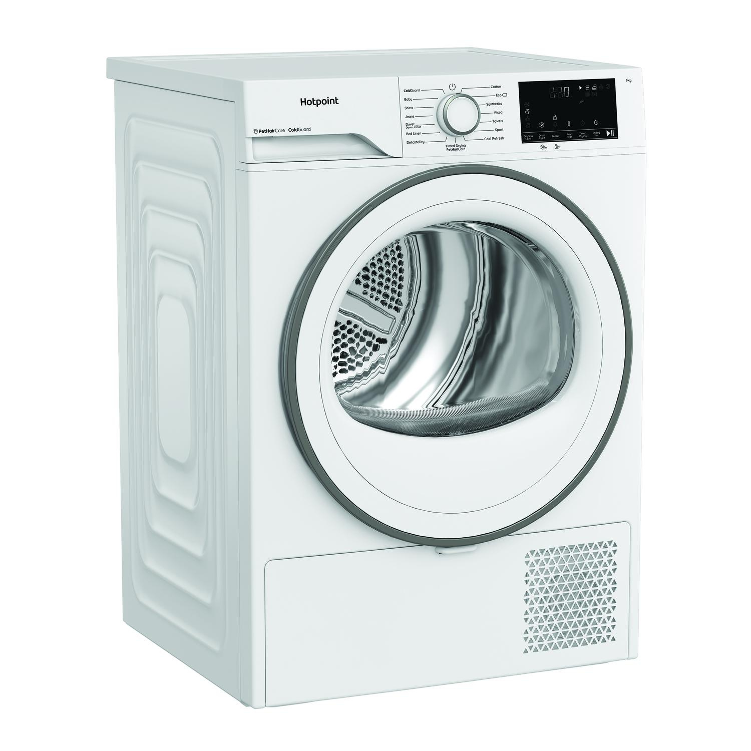 Hotpoint CHD93MWWUK 9kg Heat Pump Tumble Dryer with PetHairCare - White full image