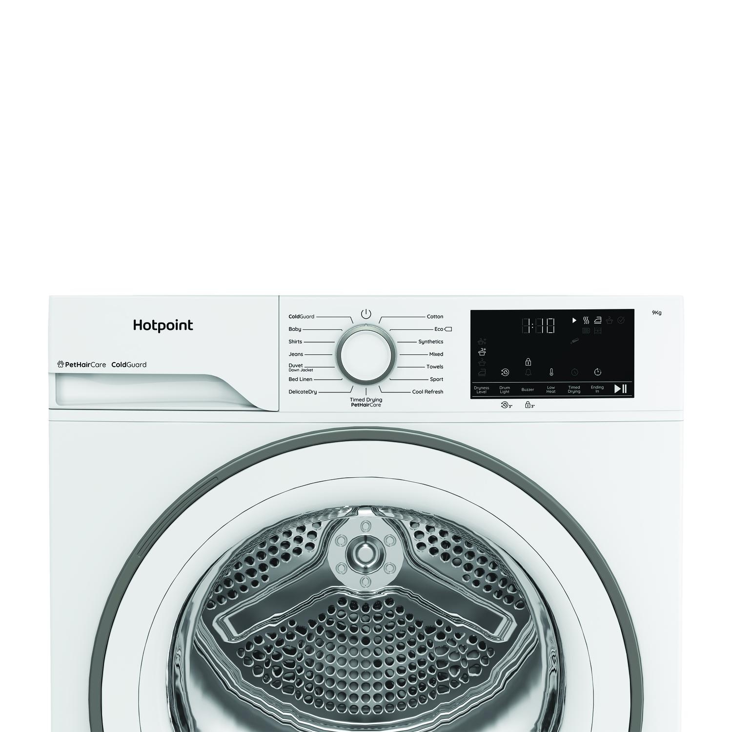 Hotpoint CHD93MWWUK 9kg Heat Pump Tumble Dryer with PetHairCare - White full image