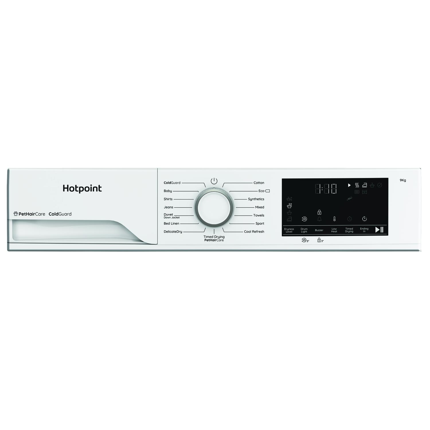 Hotpoint CHD93MWWUK 9kg Heat Pump Tumble Dryer with PetHairCare - White full image