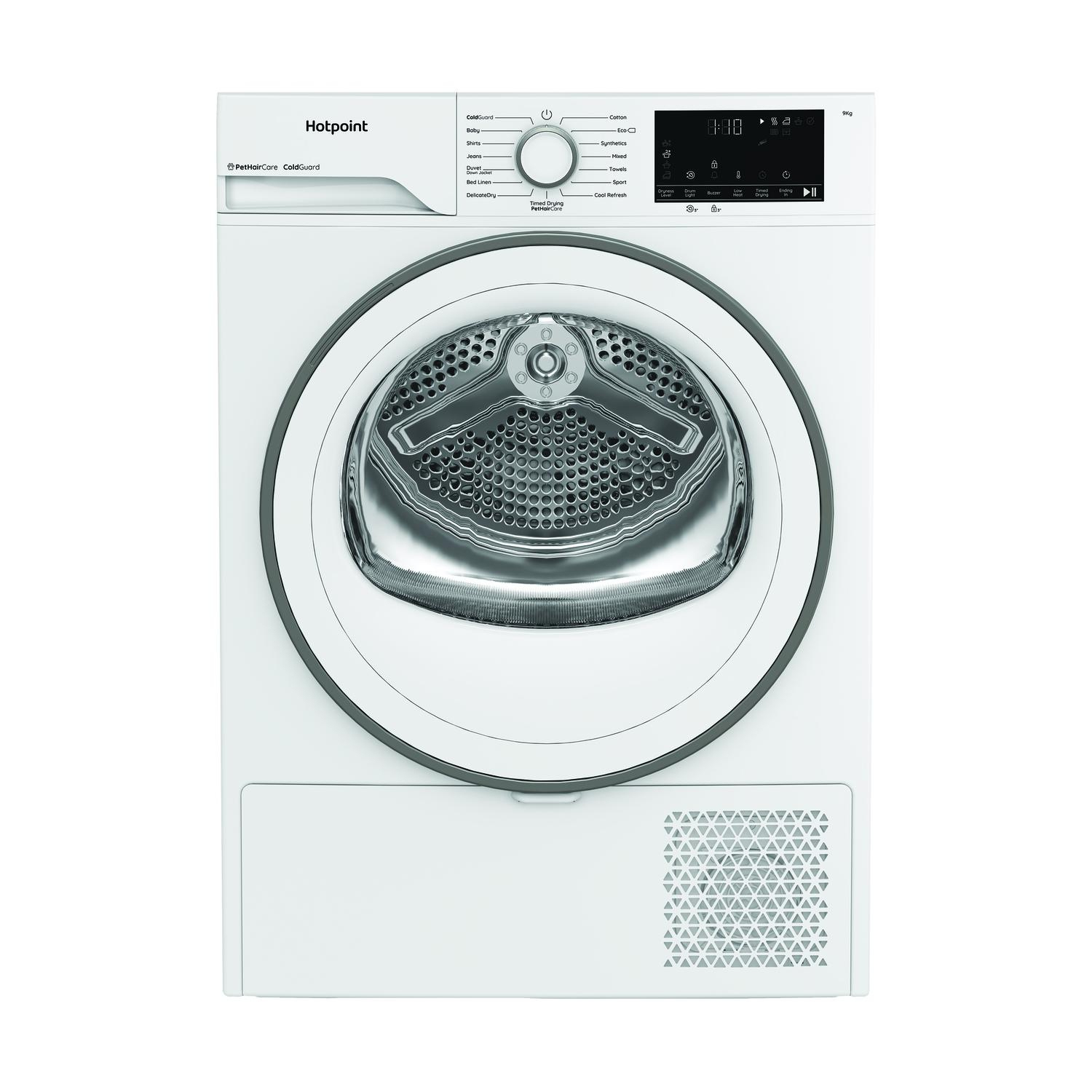 Hotpoint CHD93MWWUK 9kg Heat Pump Tumble Dryer with PetHairCare - White full image