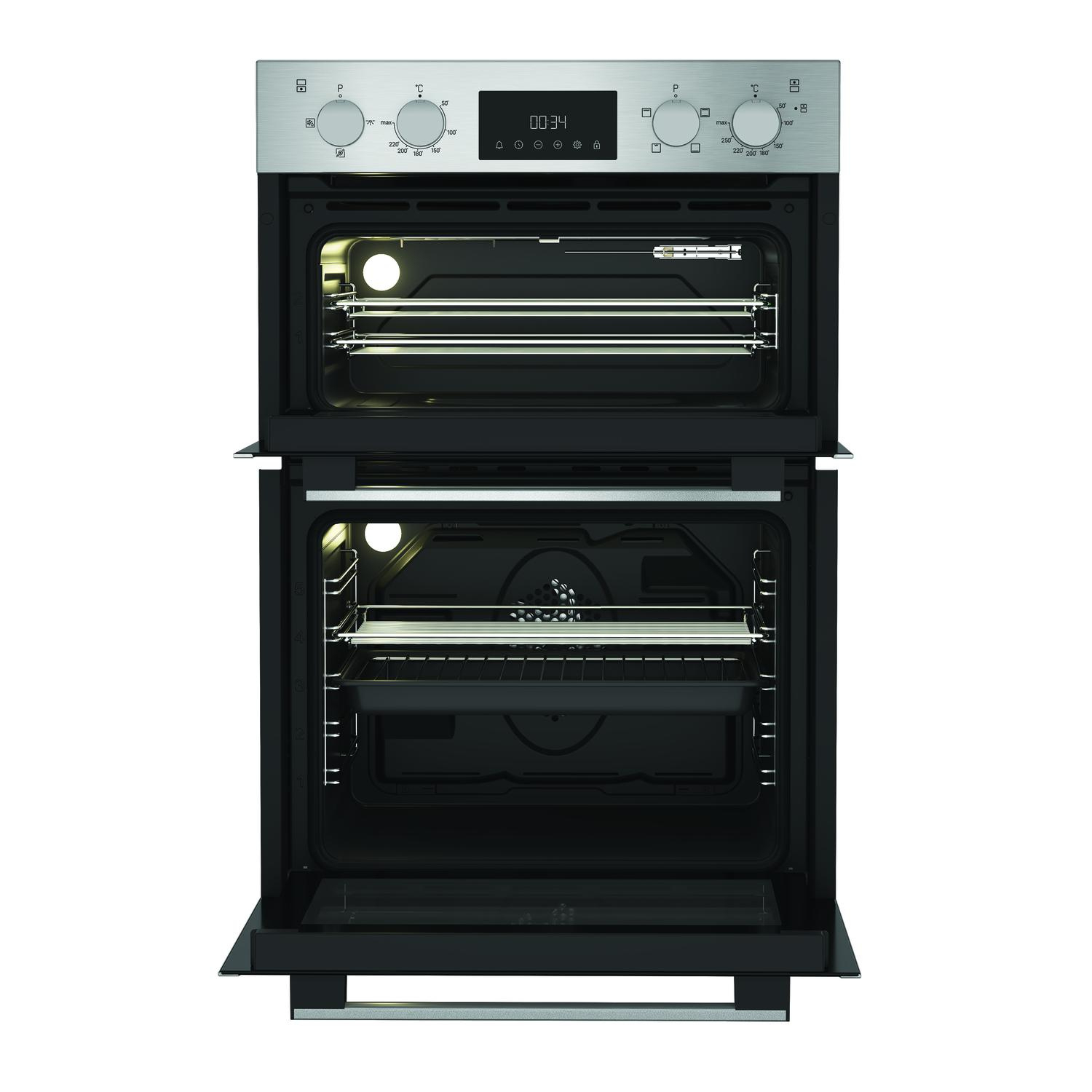 Hotpoint DIH10DIX 59.4cm Built In Electric Double Oven - Silver full image