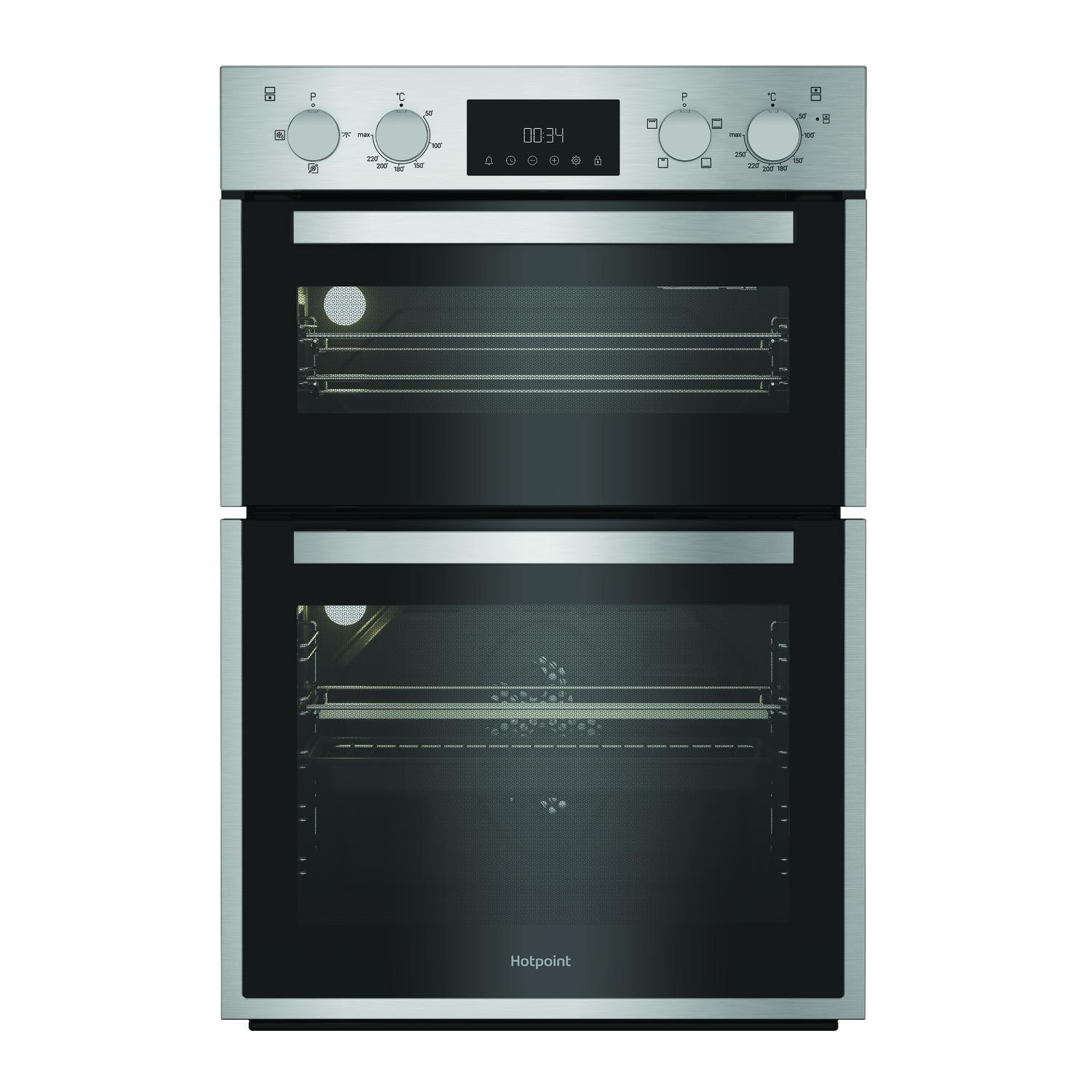 Hotpoint DIH10DIX 59.4cm Built In Electric Double Oven - Silver full image