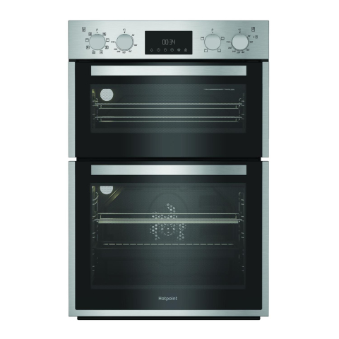 Hotpoint DIH82DIX 59.4cm Built In Electric Double Oven - Stainless Steel