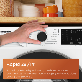 Hotpoint HBWH 93 CARE UK 9kg 1400 spin Washing Machine - White - 1