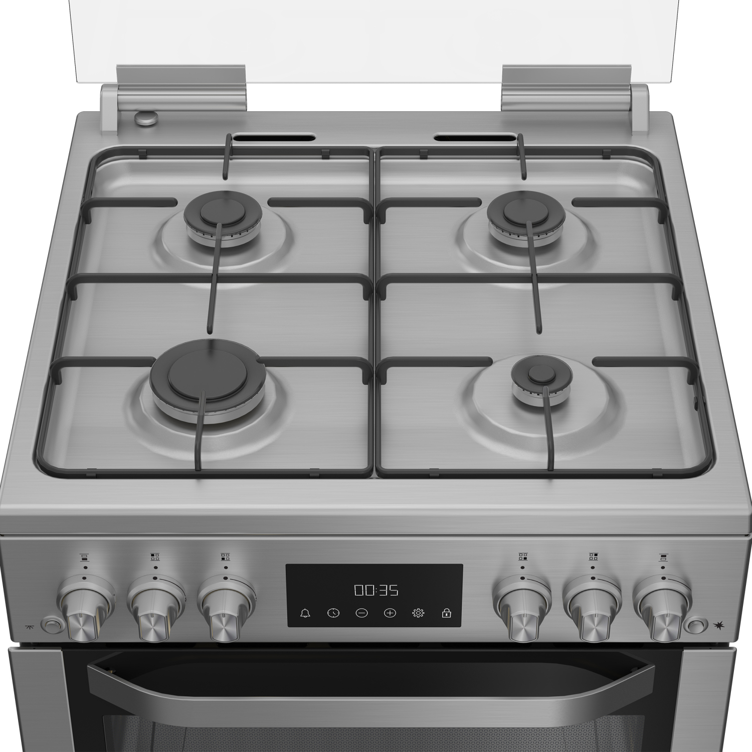 Hotpoint HDG6GDCX 60cm Double Oven Gas Cooker with Gas Hob - Stainless Steel full image