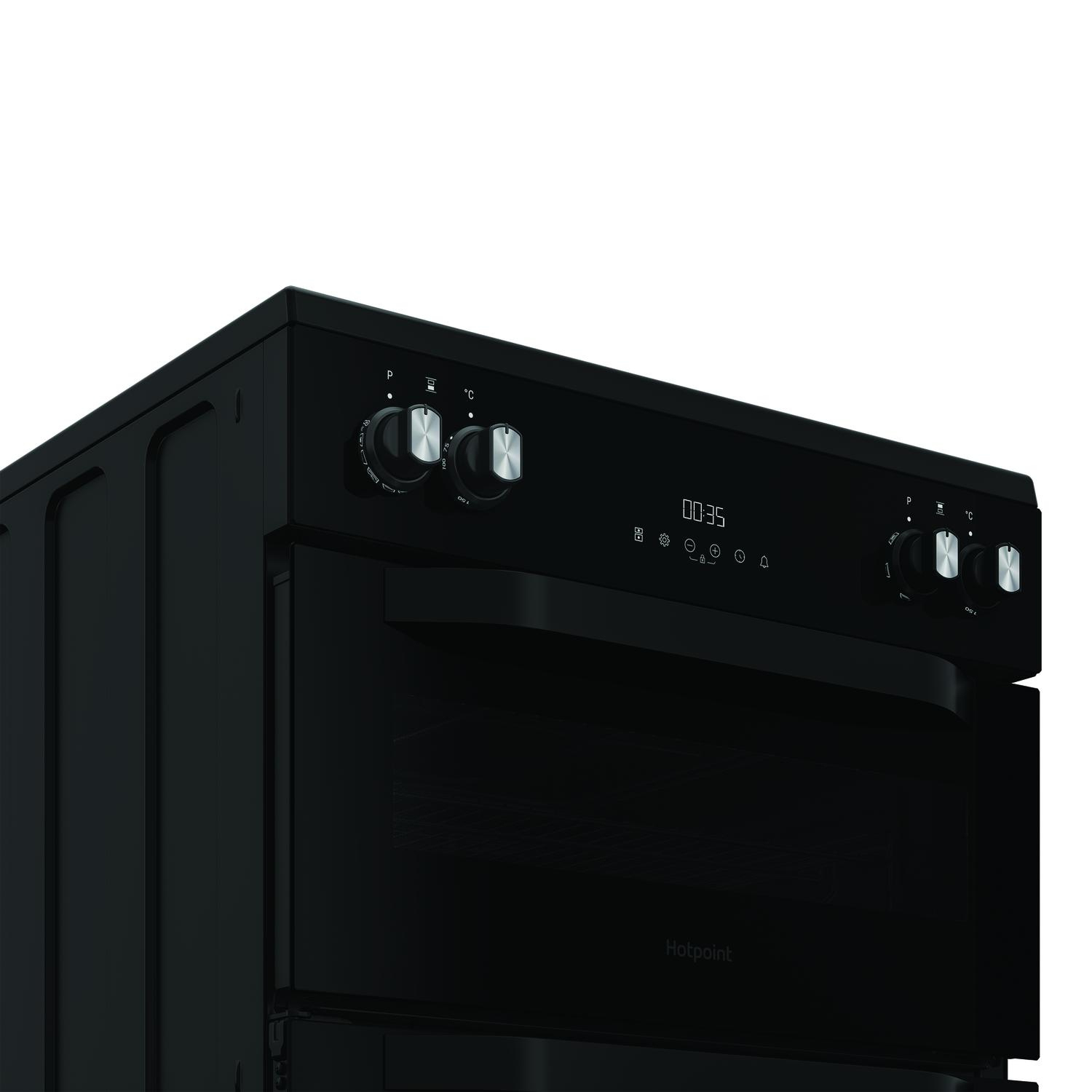 Hotpoint HDME6VDC2AB 60cm Double Oven Electric Cooker with Ceramic Hob - Black full image
