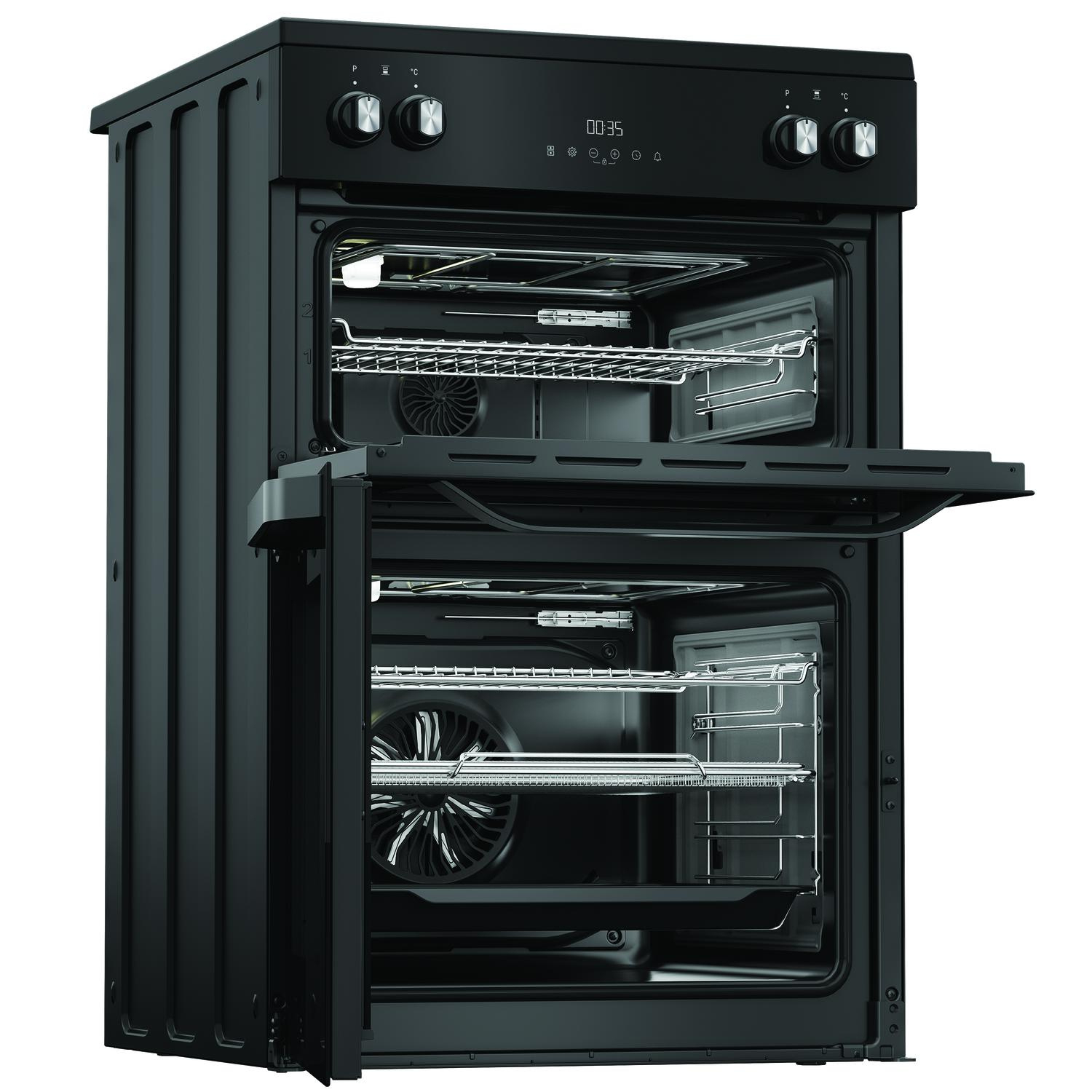 Hotpoint HDME6VDC2AB 60cm Double Oven Electric Cooker with Ceramic Hob - Black full image