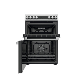Hotpoint HDT67V9H2CW_UK 60cm Double Electric Cooker with Ceramic Hob - Black/White - 3