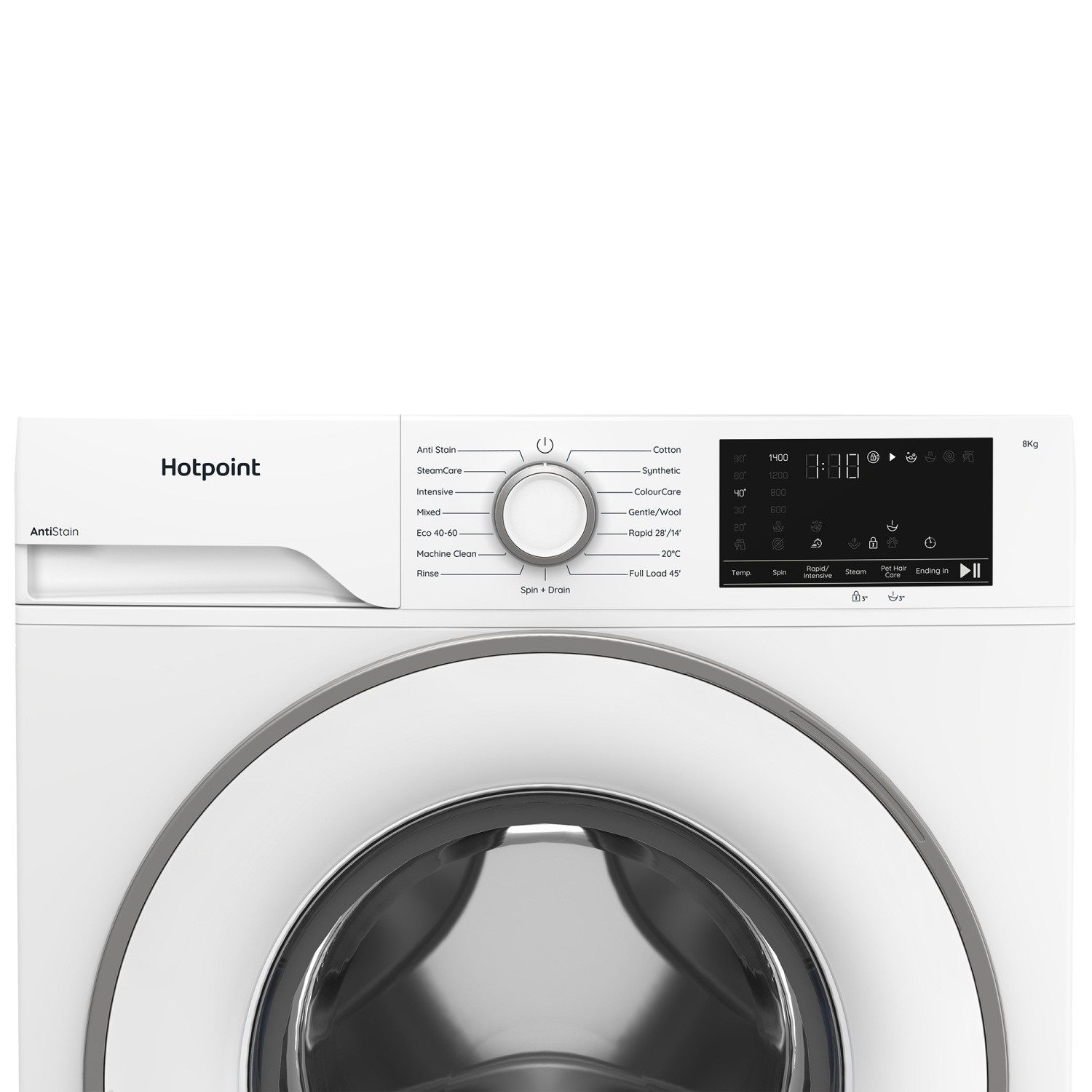 Hotpoint HEV841WUK 8kg 1400 Spin Washing Machine - White full image