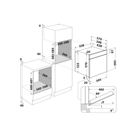 Hotpoint HOEU25CZXUK 59.5cm Built In Electric Single Oven - Stainless Steel - 1