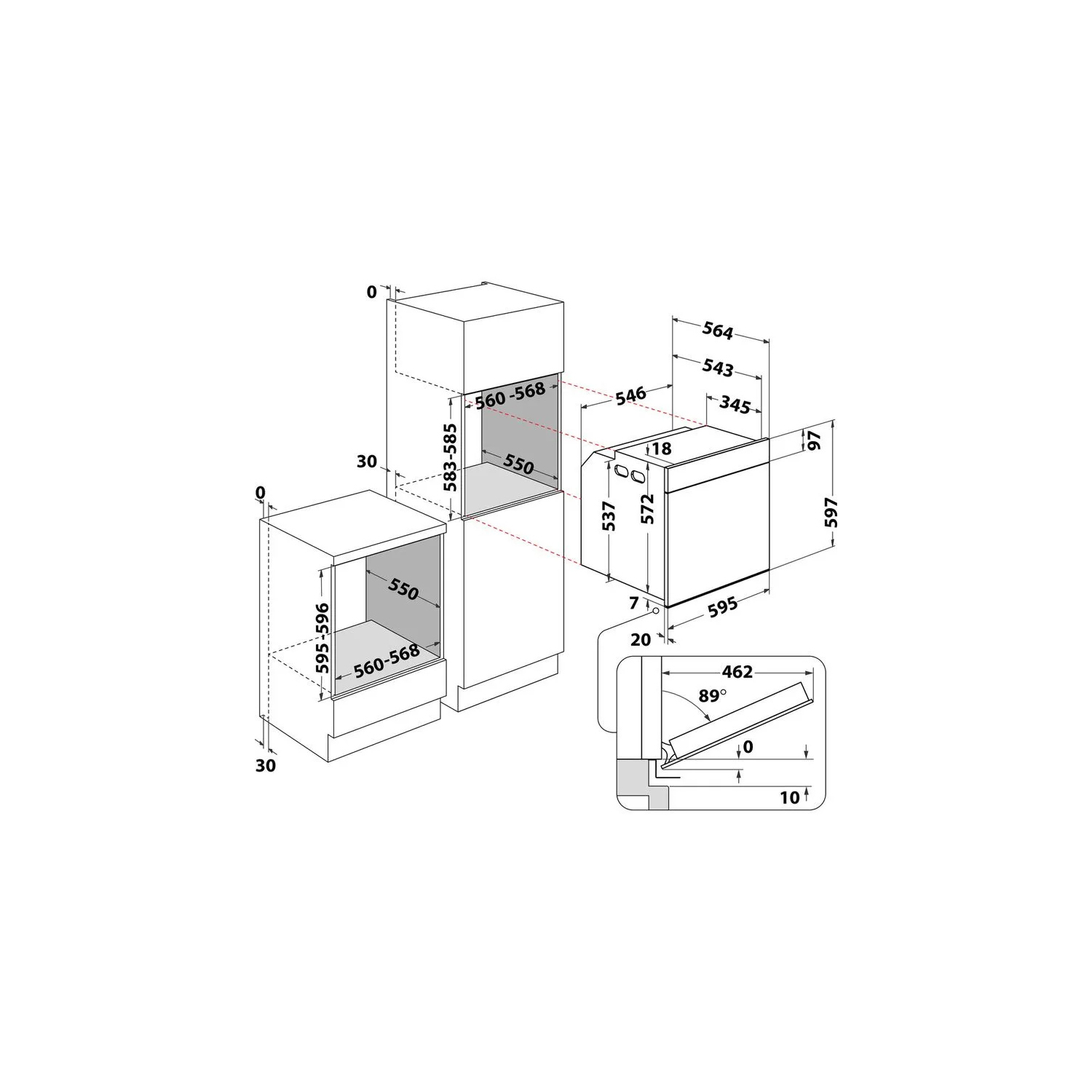 Hotpoint HOI68PT1SBUK 60cm Built-In Single Pyrolytic Oven with Active Multiflow and Air Fry full image