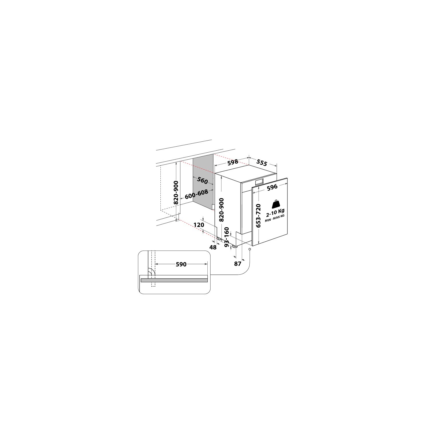 Hotpoint HP2IFC14BN6UK Integrated Dishwasher with ActiveDry - 14 Place Settings full image