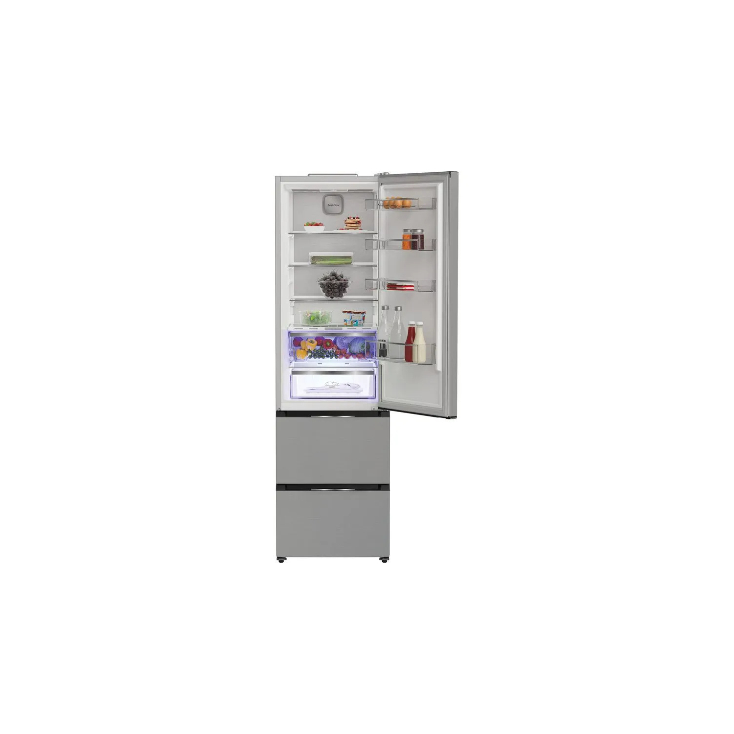 Hotpoint HPKF 5351 XP4UK Dual No Frost 3 Door American Fridge Freezer with VitalCare - Brushed Steel full image