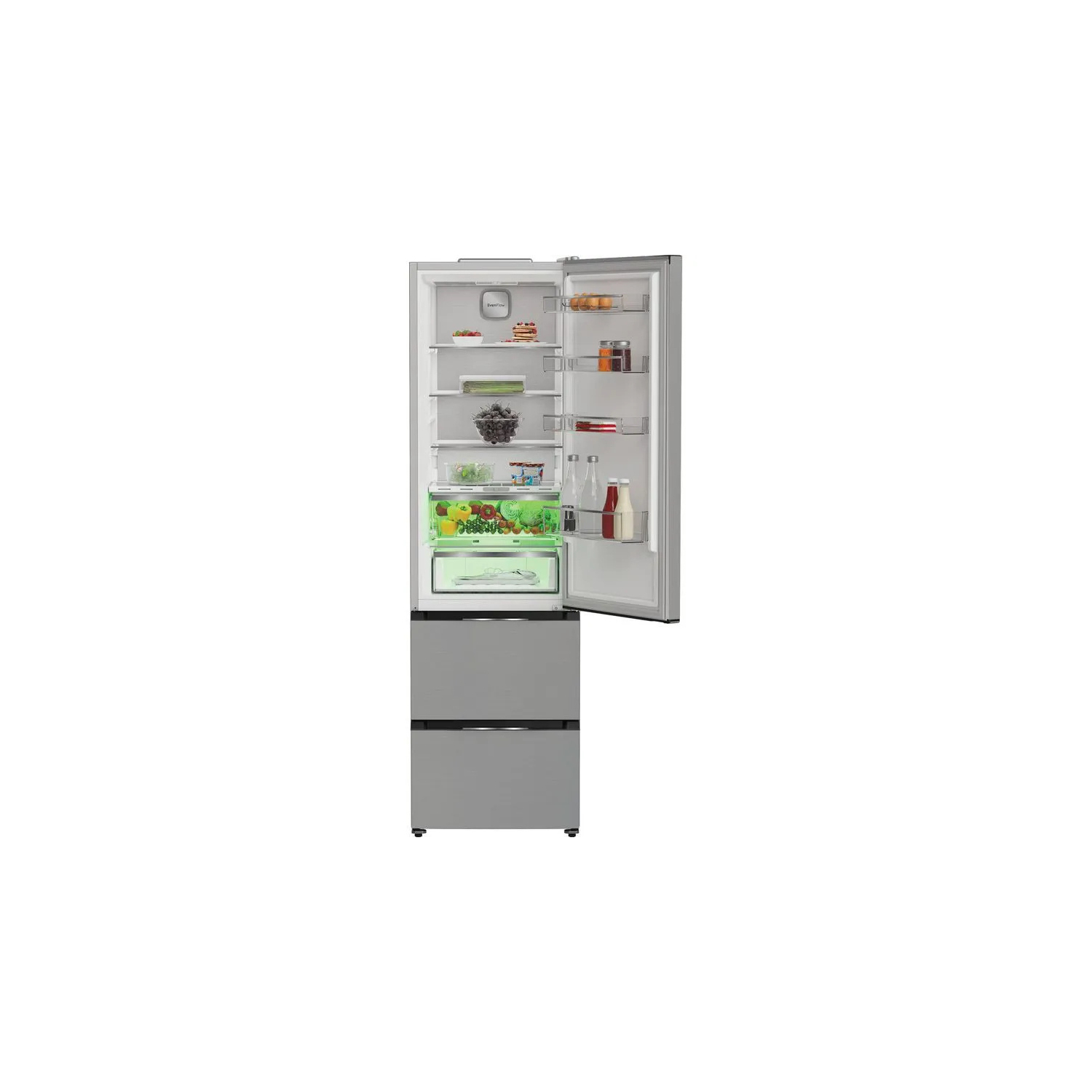 Hotpoint HPKF 5351 XP4UK Dual No Frost 3 Door American Fridge Freezer with VitalCare - Brushed Steel full image