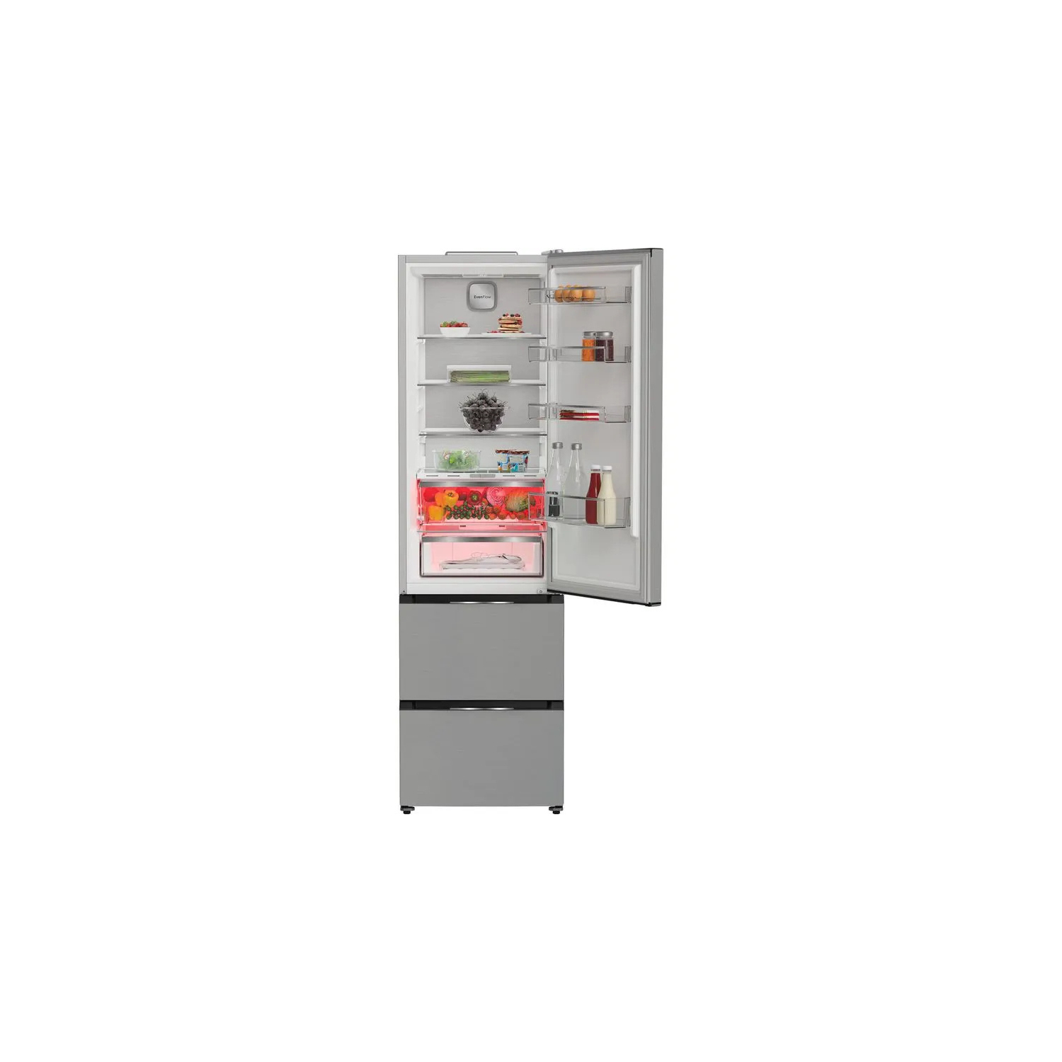 Hotpoint HPKF 5351 XP4UK Dual No Frost 3 Door American Fridge Freezer with VitalCare - Brushed Steel full image