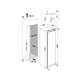 Hotpoint HTSD18F013H1BI 54cm Integrated Tall Freezer - White