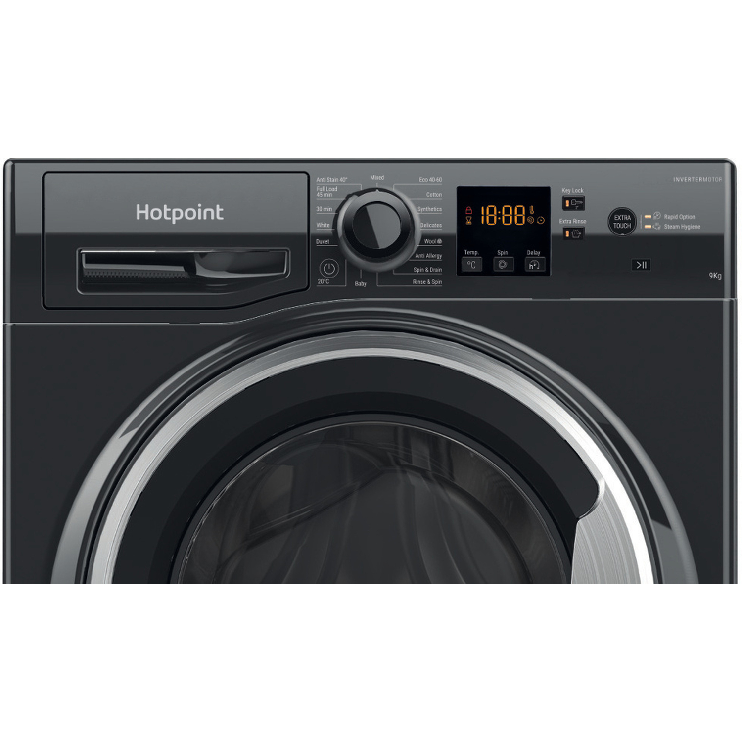 Hotpoint NSWF946BSUK 9kg 1400 Spin  Washing Machine - Black full image