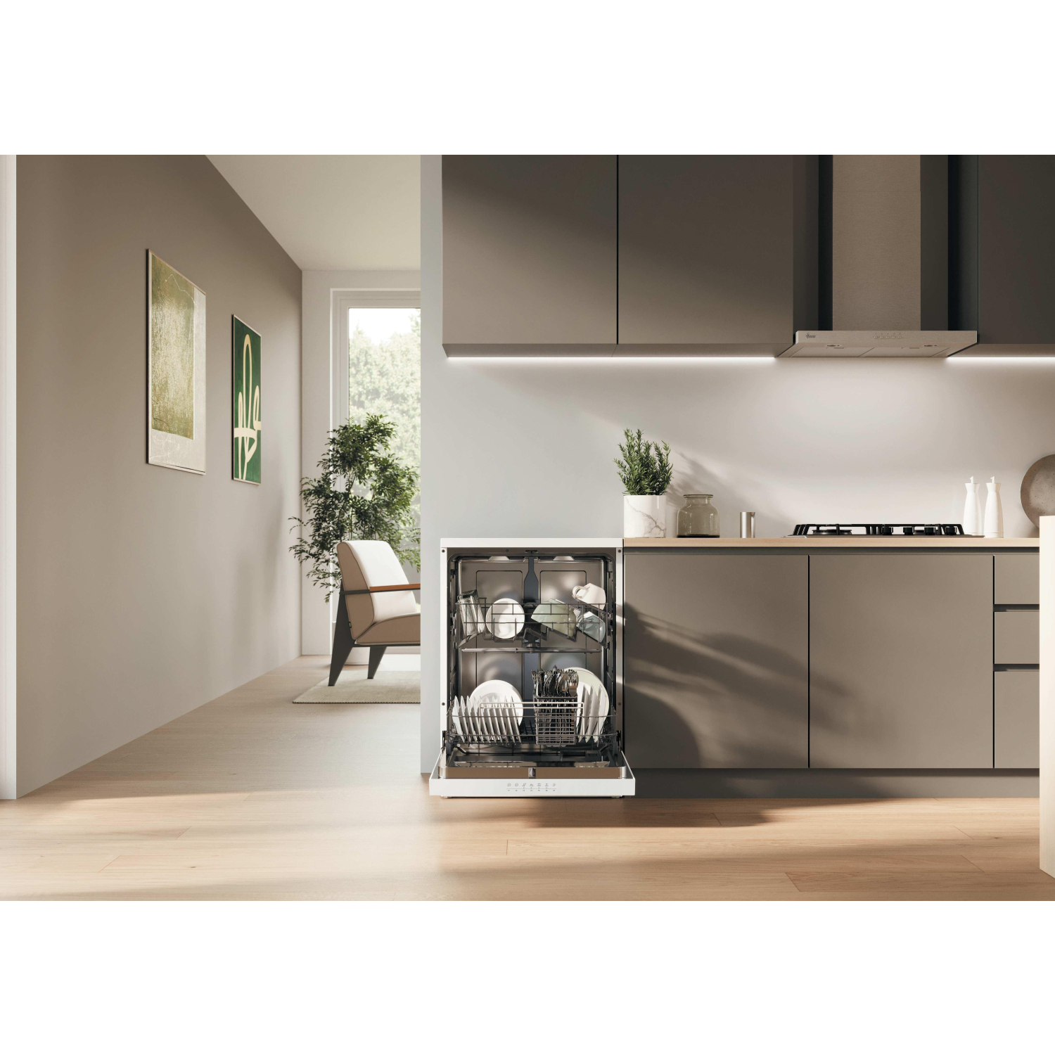 Hoover HFP4D9F0W1-80 Dishwasher - White - 14 Place Settings full image