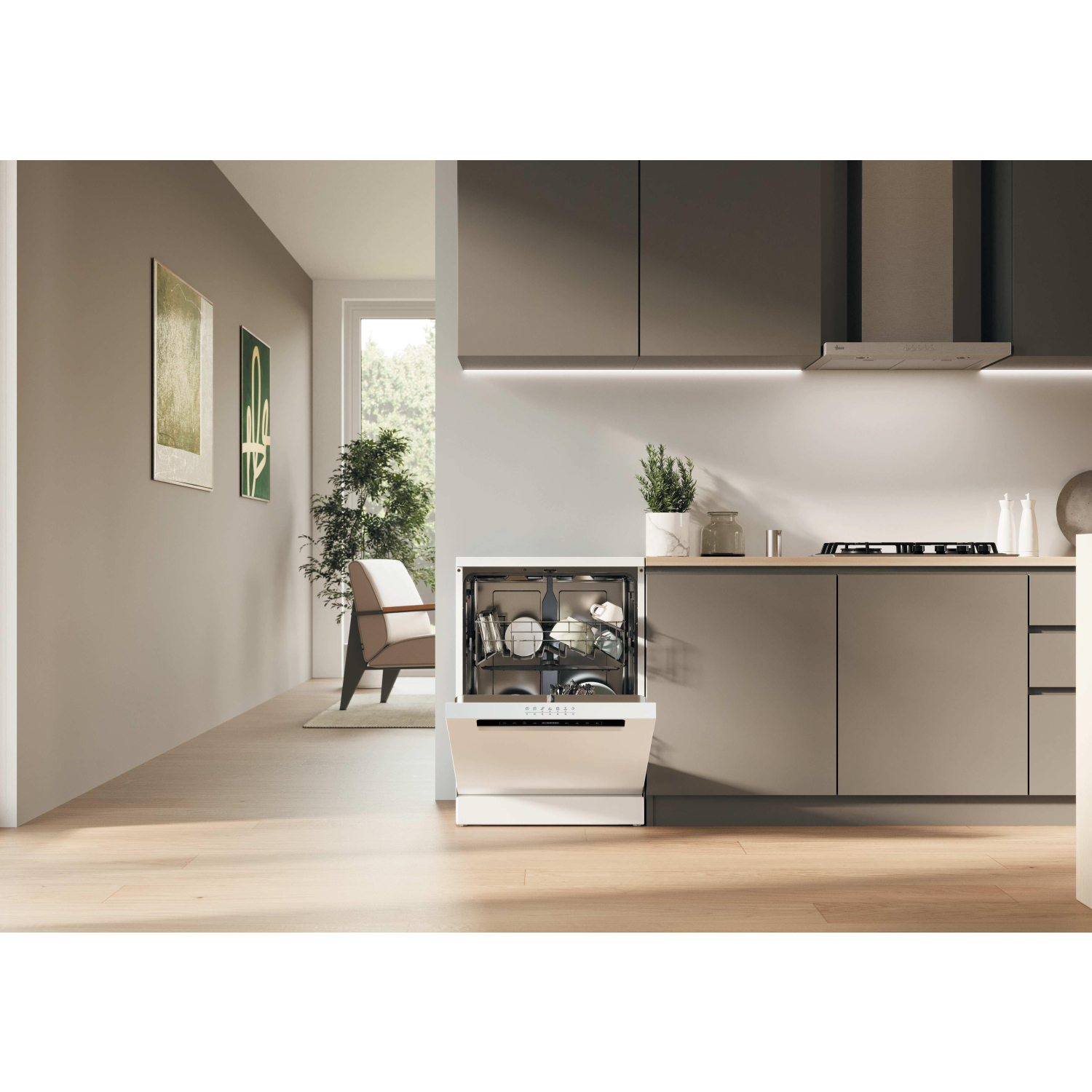 Hoover HFP4D9F0W1-80 Dishwasher - White - 14 Place Settings full image