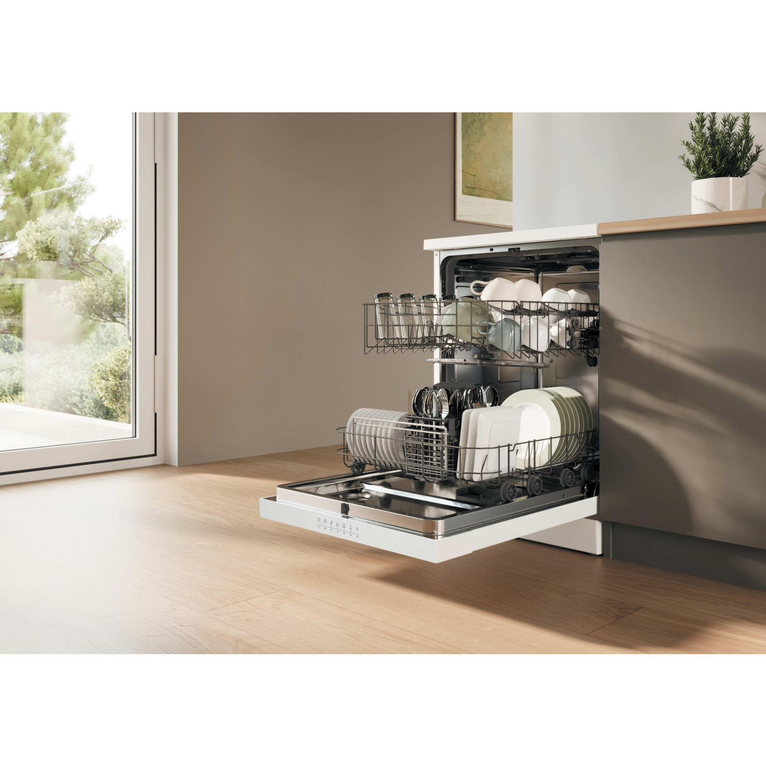 Hoover HFP4D9F0W1-80 Dishwasher - White - 14 Place Settings full image