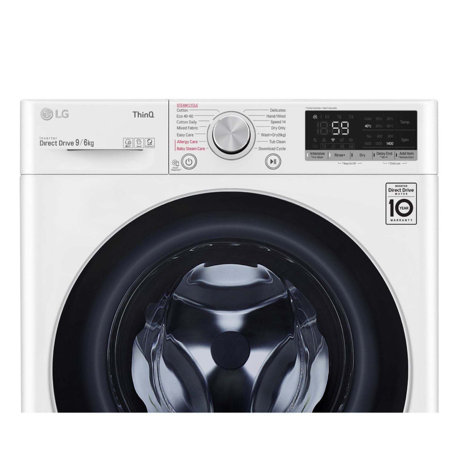 LG FWV696WSE 9kg/6kg 1400 Spin Washer Dryer - White - 2