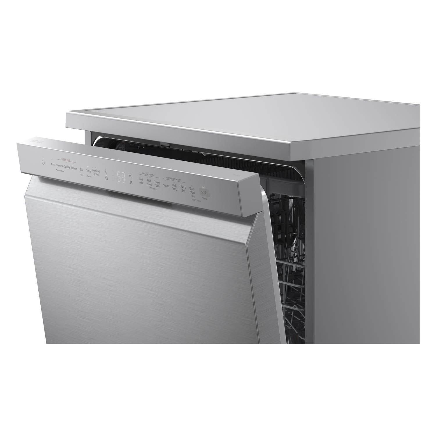 LG Series 5 TrueSteam QuadWash DF273FVS 14 PS WiFi Connected Freestanding Full Size Dishwasher - Silver full image