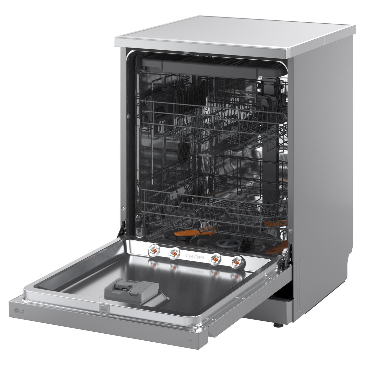 LG Series 5 TrueSteam QuadWash DF273FVS 14 PS WiFi Connected Freestanding Full Size Dishwasher - Silver full image