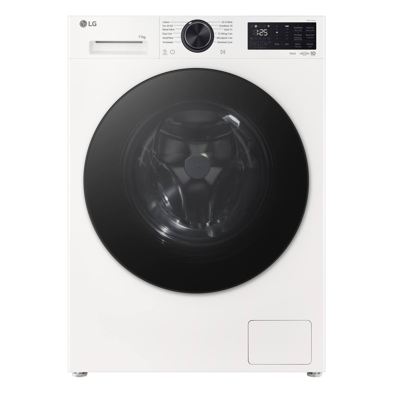 LG Series 5 AI Direct Drive F4X5011TWB - 11 kg 1400 Spin Washing Machine - White full image