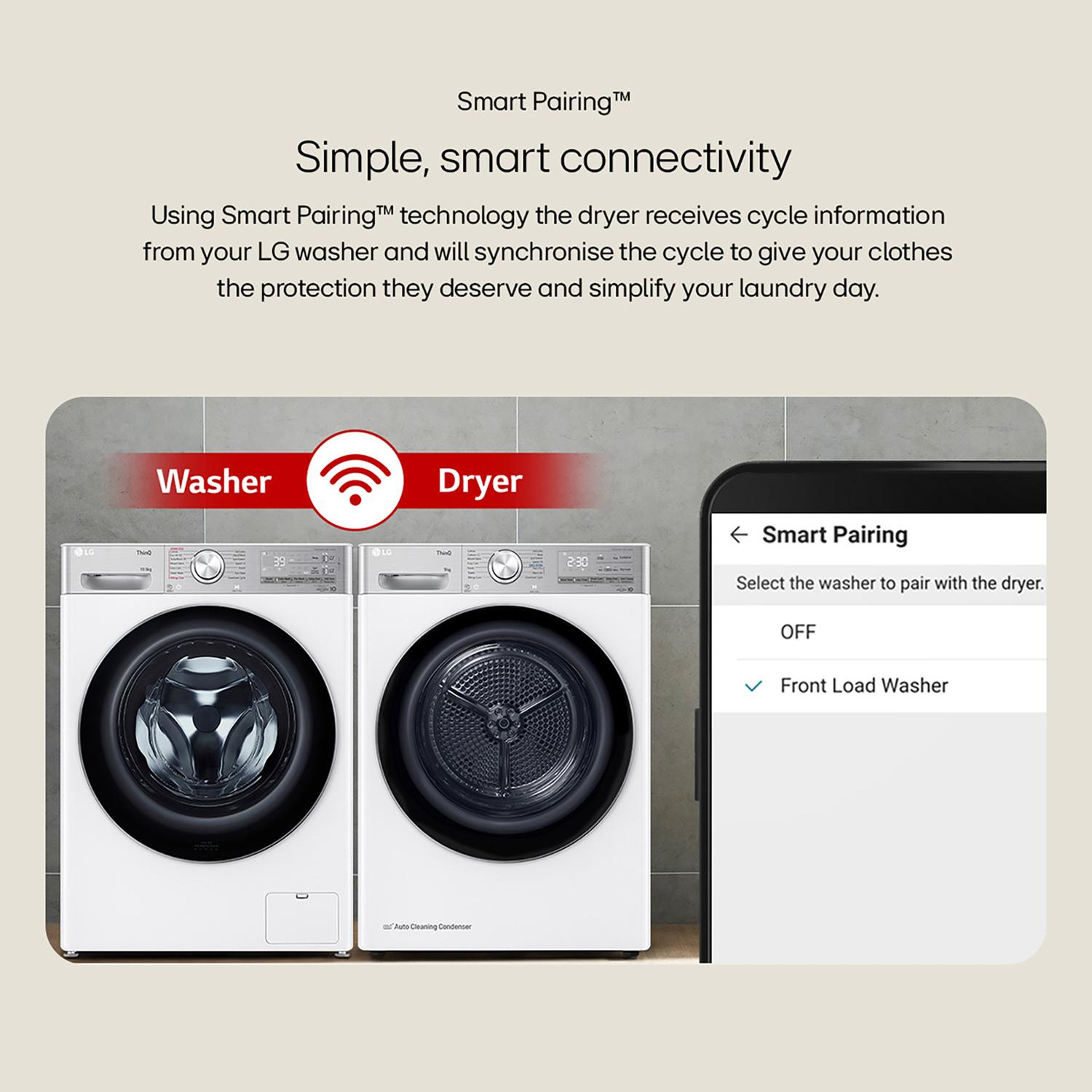 LG Series 4 ThinQ FDV709GN  9 kg Heat Pump Tumble Dryer - Slate Grey full image