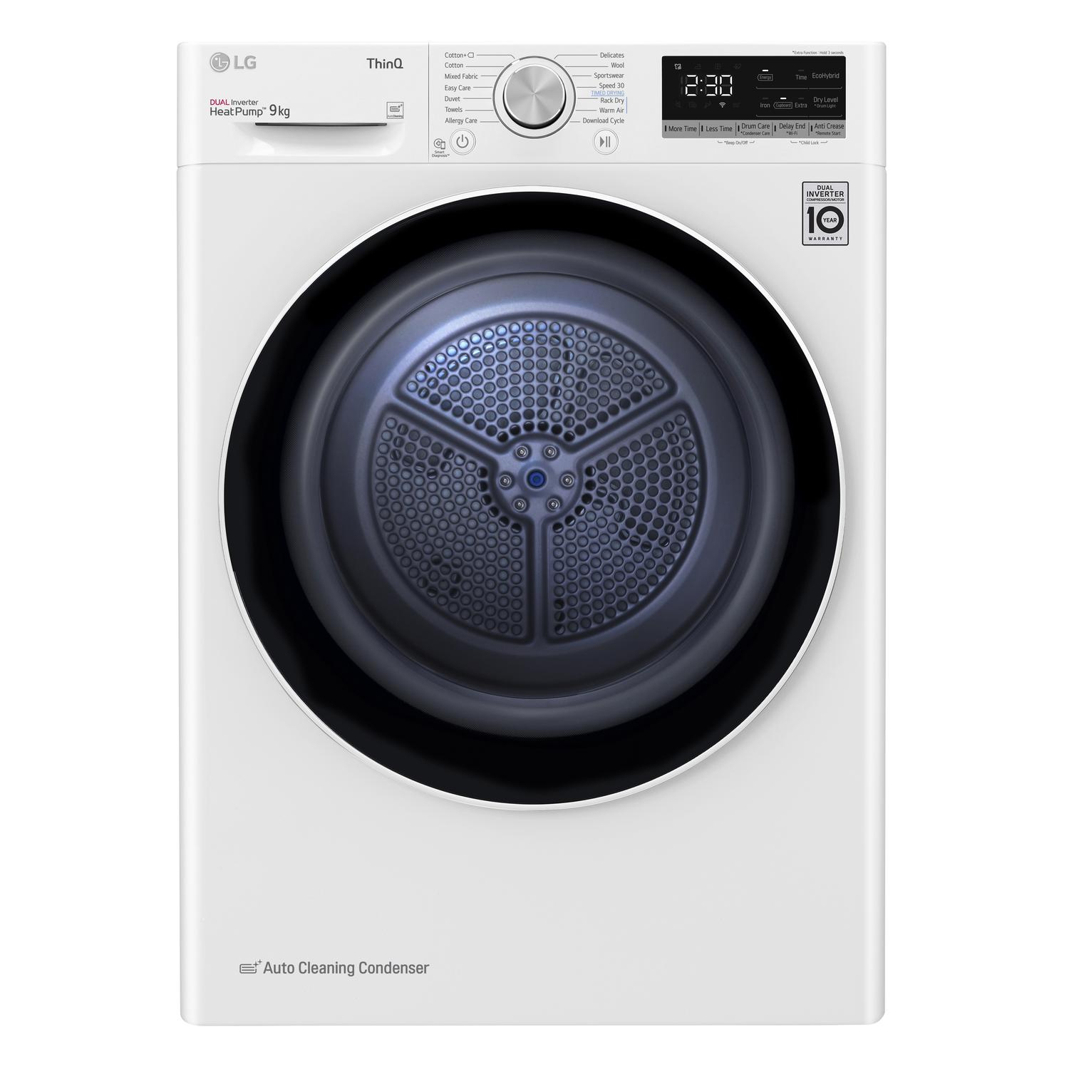 LG Series 4 ThinQ FDV709W  9 kg Heat Pump Tumble Dryer - White full image