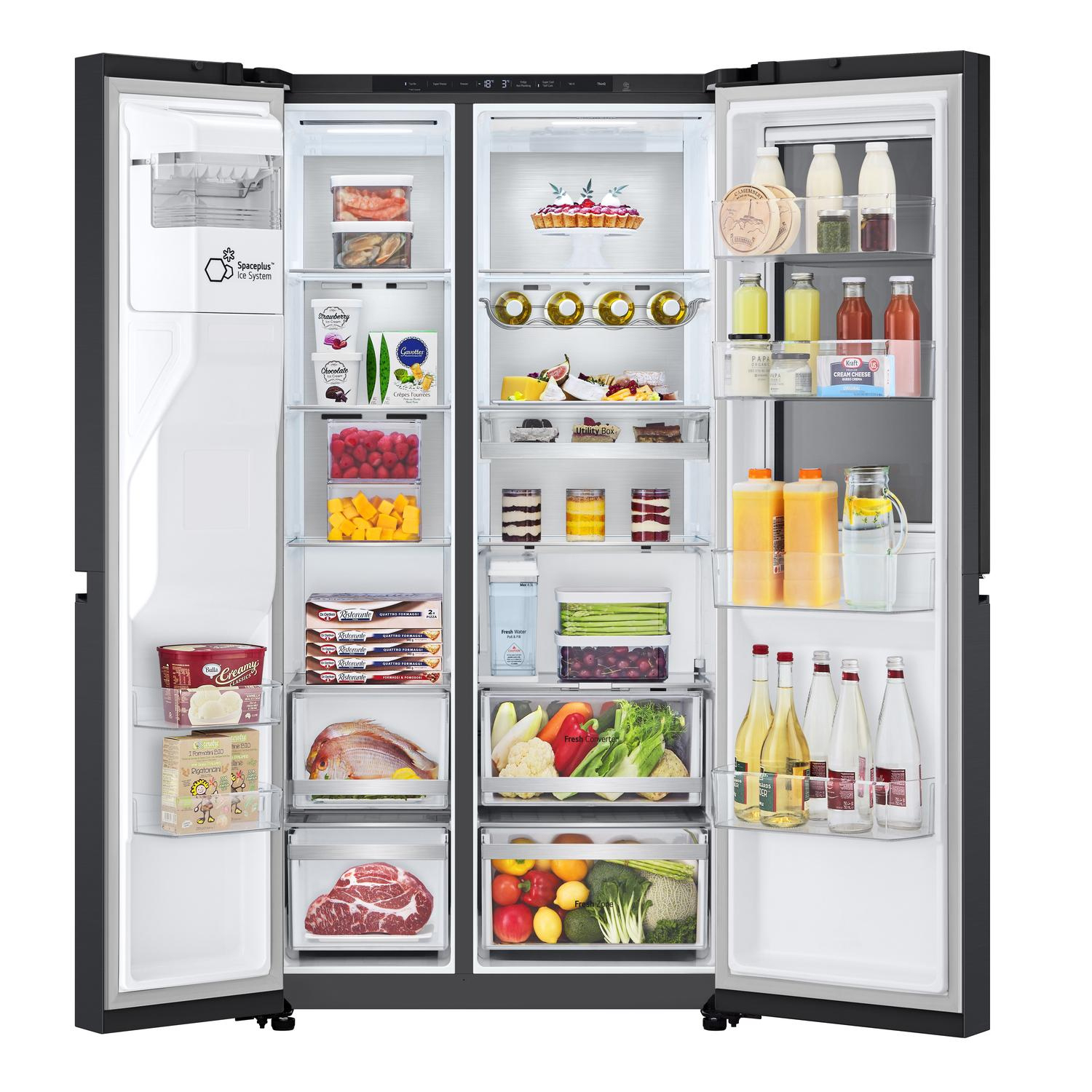 LG GSXE91EVAD 91.3cm Frost Free American Fridge Freezer - Essence Black Steel full image