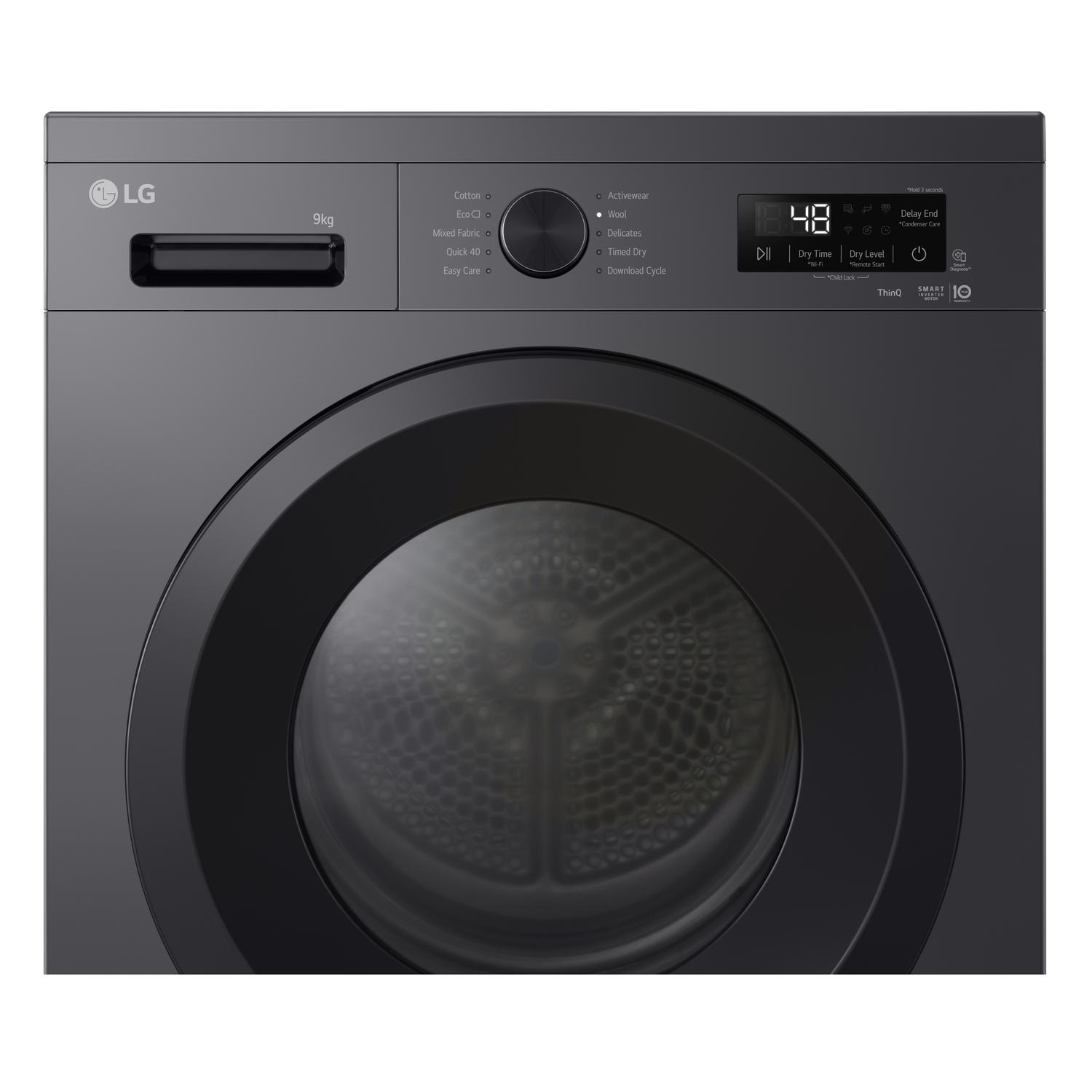 LG RHX1009NMK 9kg Heat Pump Tumble Dryer - Slate Grey full image