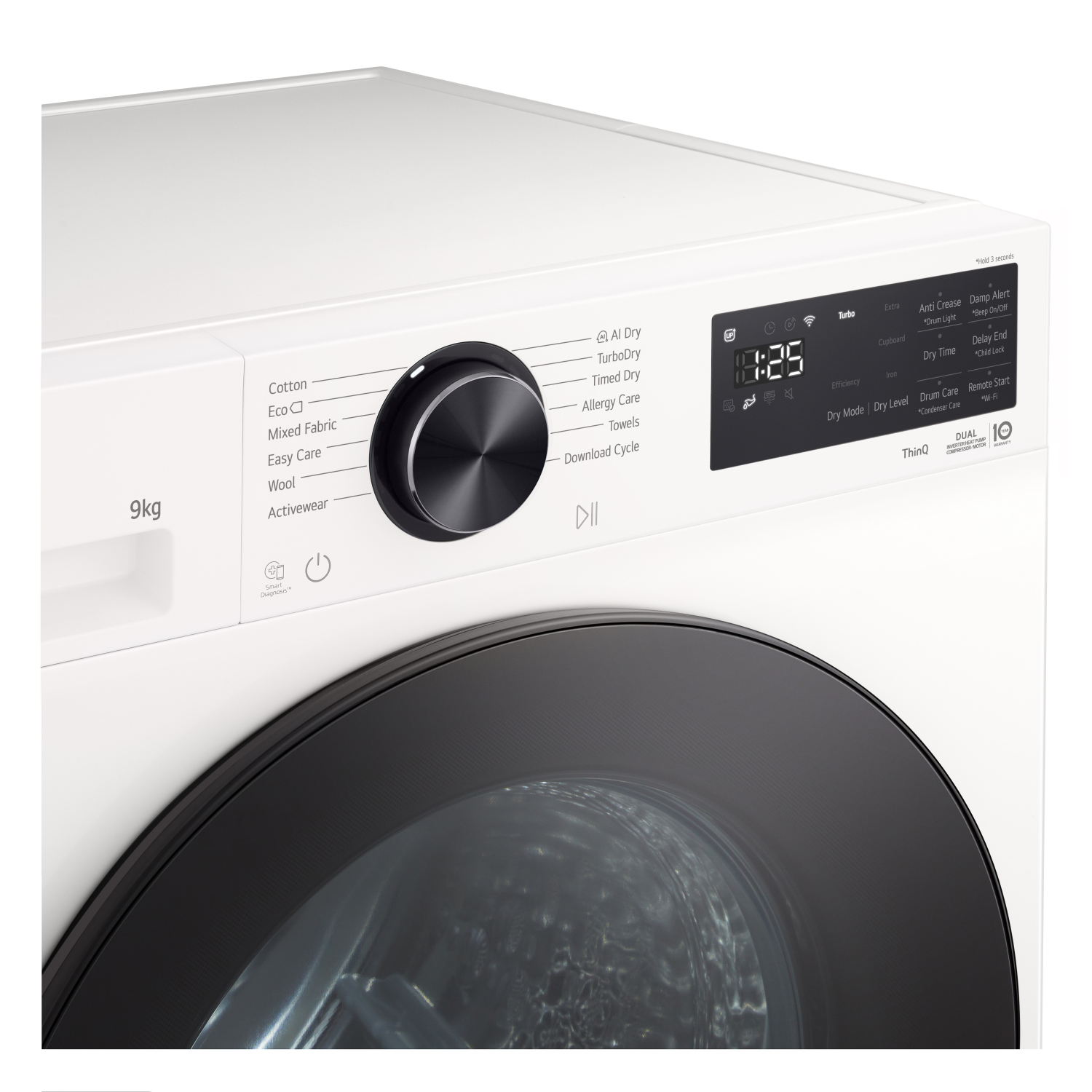 LG Series 5 RHX5009TWB 9kg Heat Pump Tumble Dryer - White full image