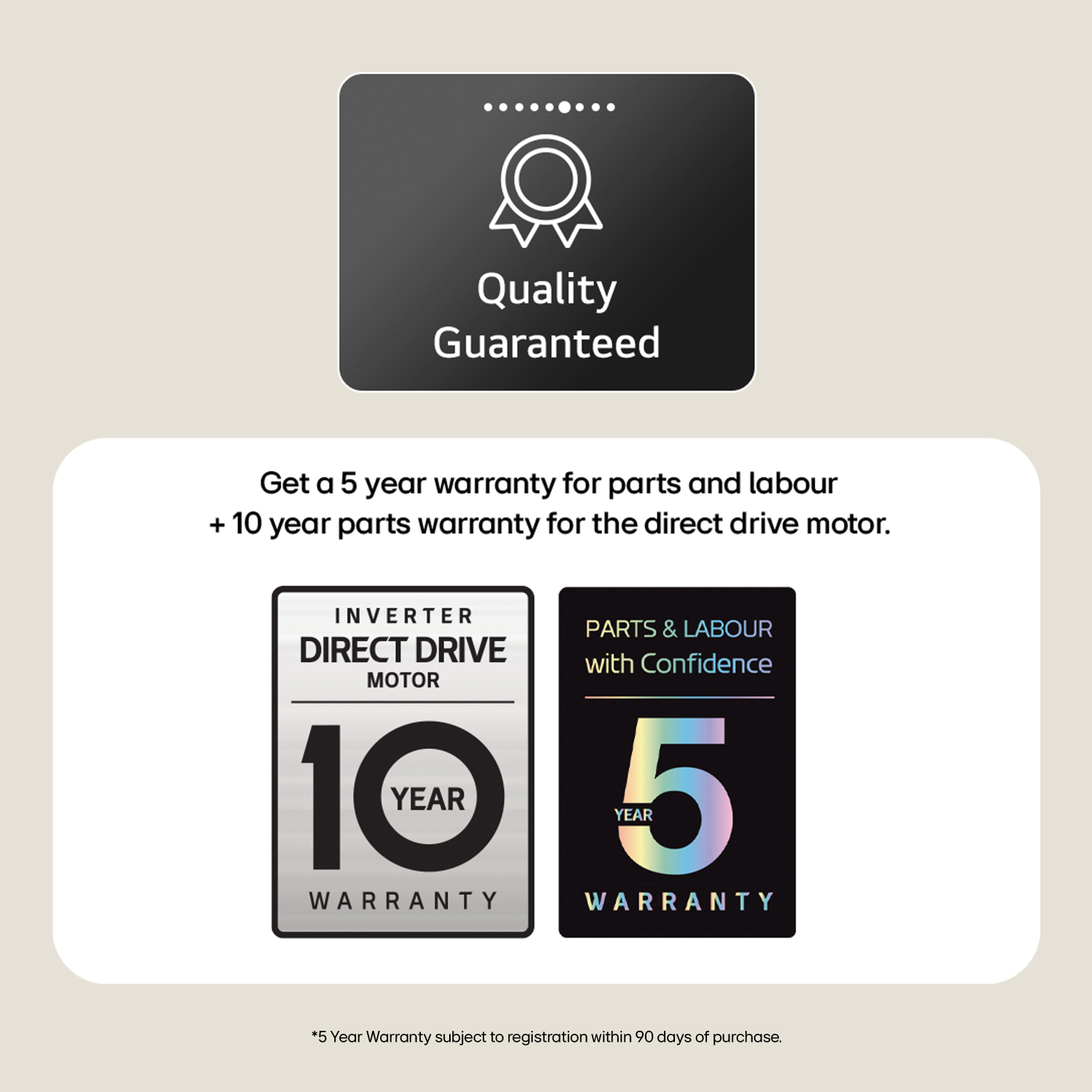 LG Series 3 AI Direct Drive W2X5085TLB 8kg Washer Dryer - White full image