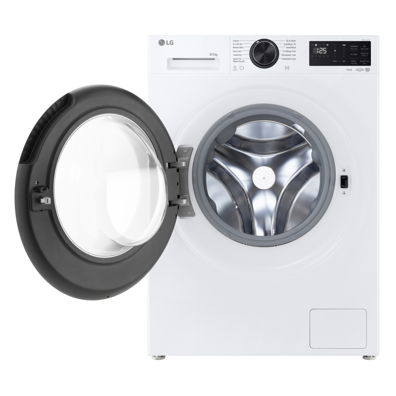 LG Series 3 AI Direct Drive W2X5085TLB 8kg Washer Dryer - White full image