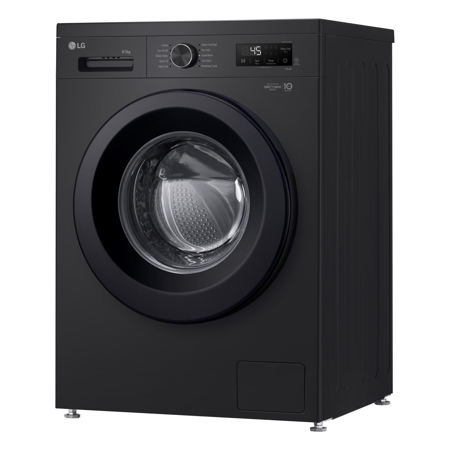 LG Series 2 Direct Drive W4X1095NNK 9 kg Washer Dryer - Onyx Black full image