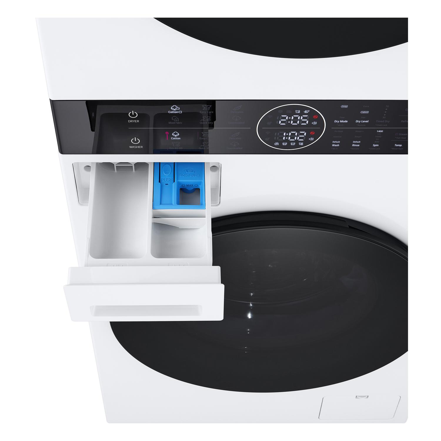 LG WT1210WWF 12kg Wash 10kg Dry 1400rpm Washer Dryer Tower - White full image