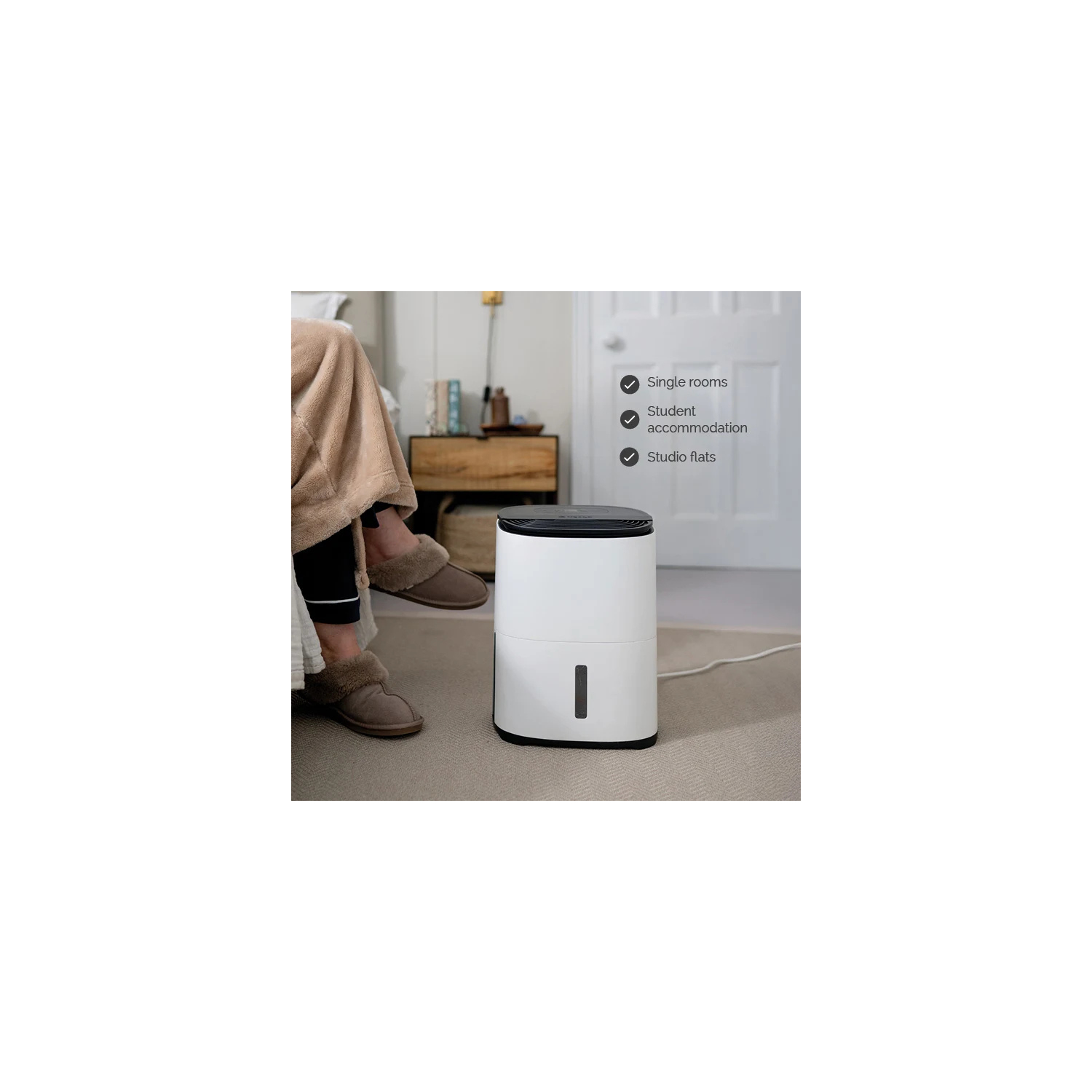 Meaco ARETEONE6L, 6L Compact Dehumidifier / Air Purifier - White and charcoal black full image