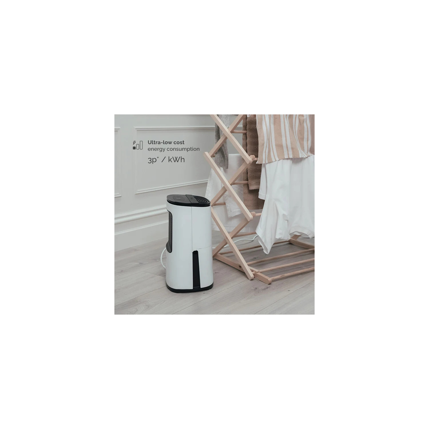 Meaco ARETEONE6L, 6L Compact Dehumidifier / Air Purifier - White and charcoal black full image
