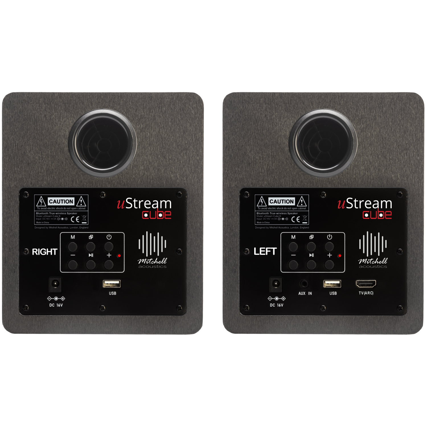 Mitchell Acoustics Ustream Cube Active stereo wireless Speakers - Black full image