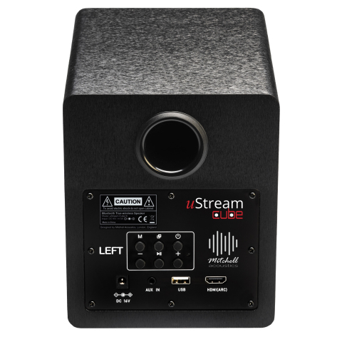Mitchell Acoustics Ustream Cube Active stereo wireless Speakers - Black