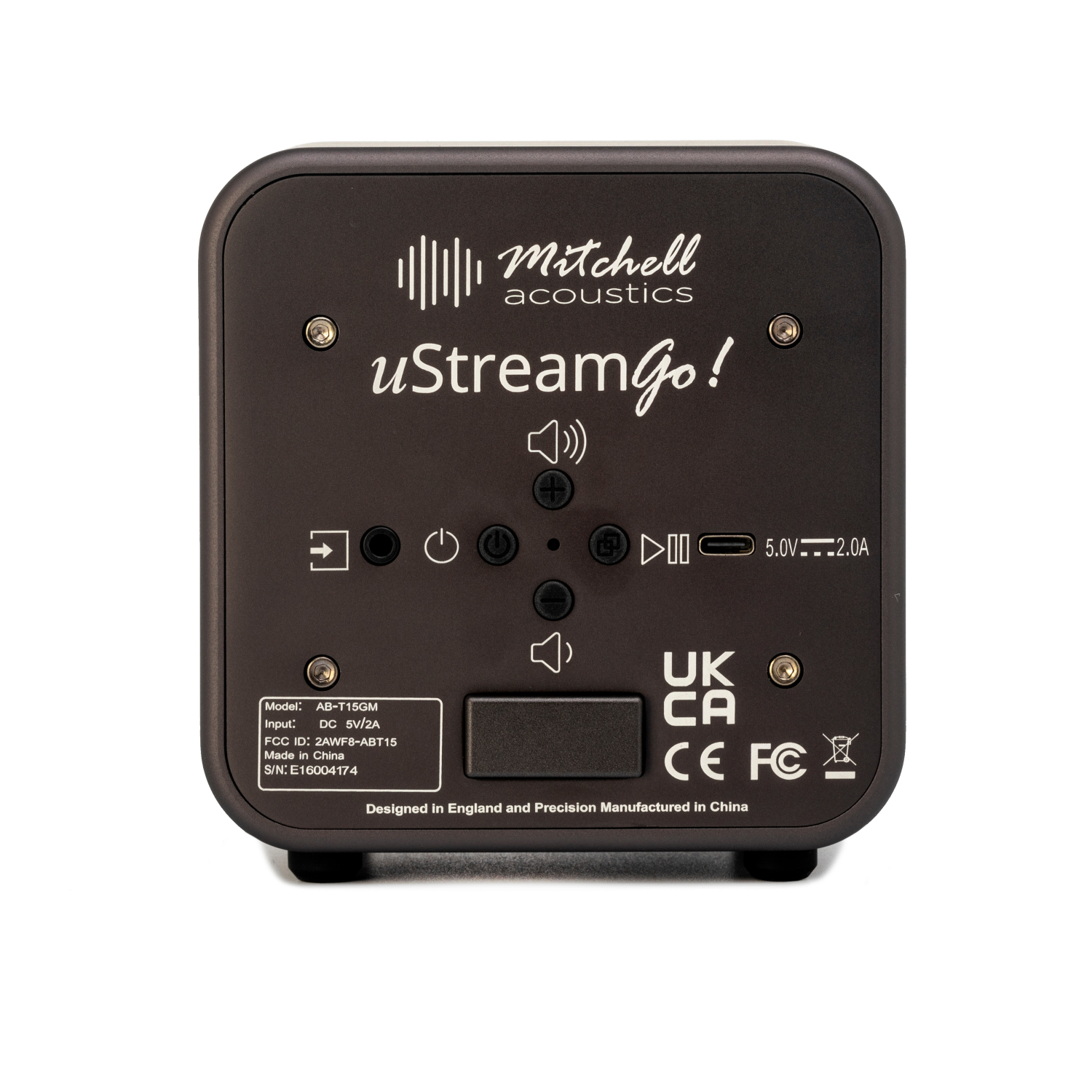Mitchell Acoustics UStream Go Pair Portable active stereo wireless Speakers - Gun Metal Grey full image