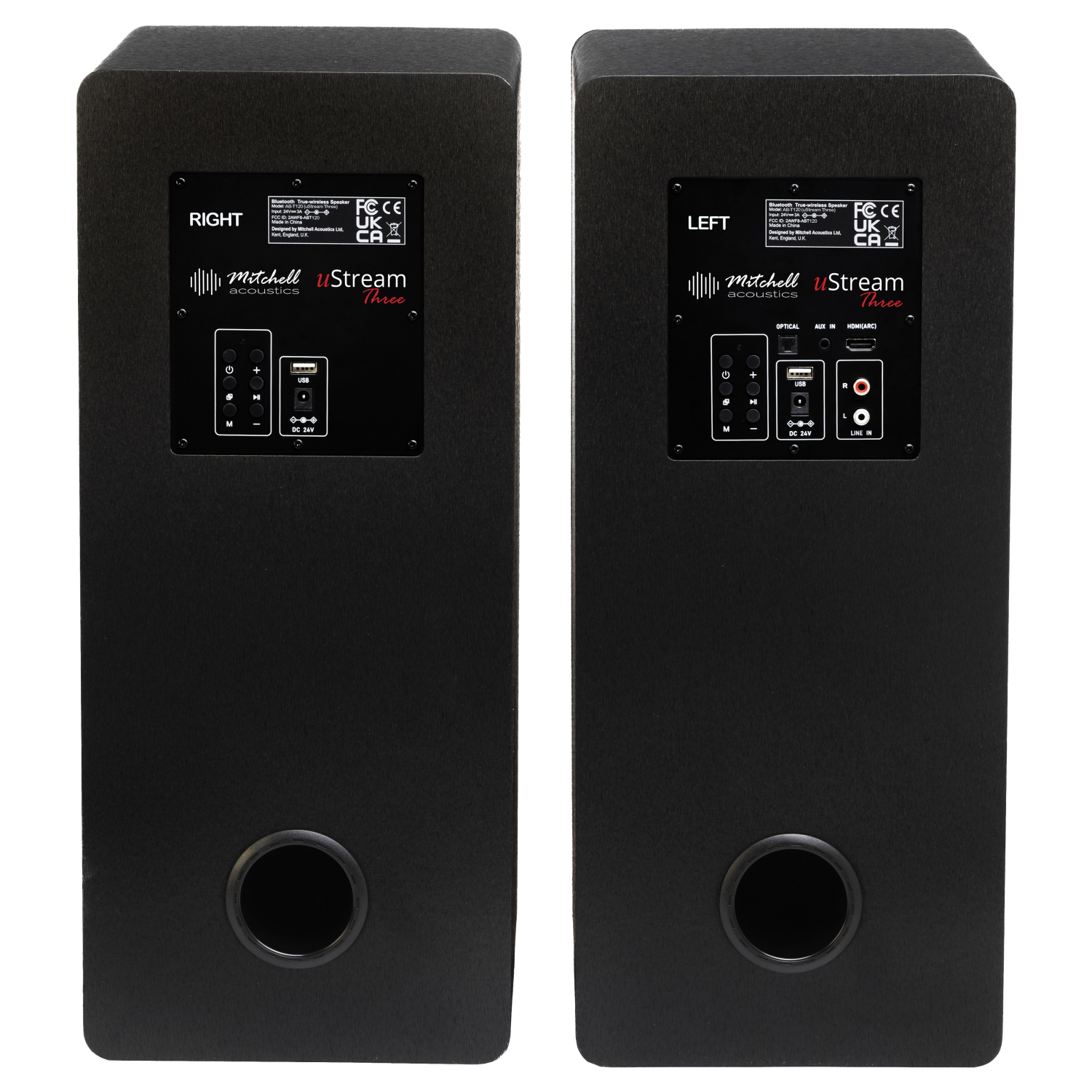Mitchell Acoustics UStream Three Active stereo wireless Speakers - Black full image