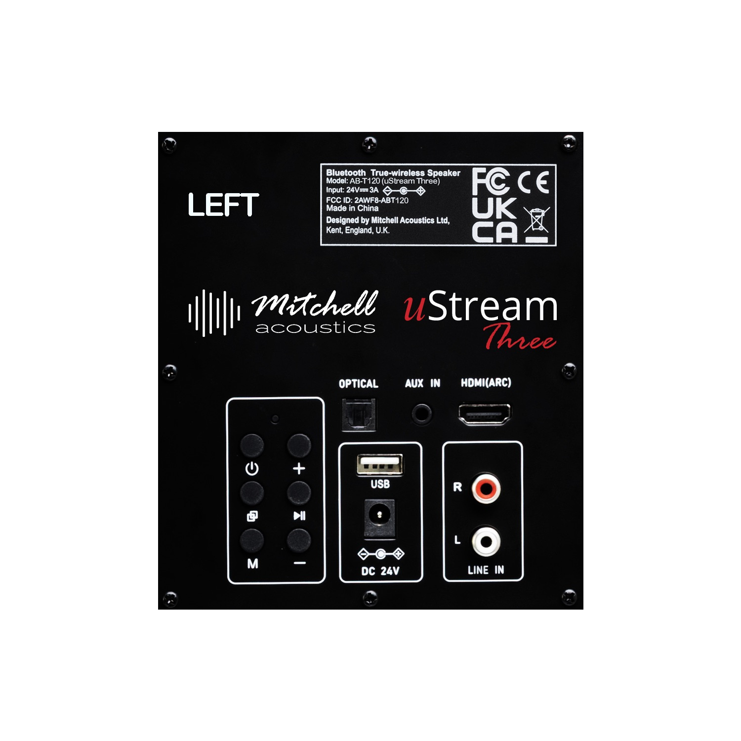 Mitchell Acoustics UStream Three Active stereo wireless Speakers - Black full image