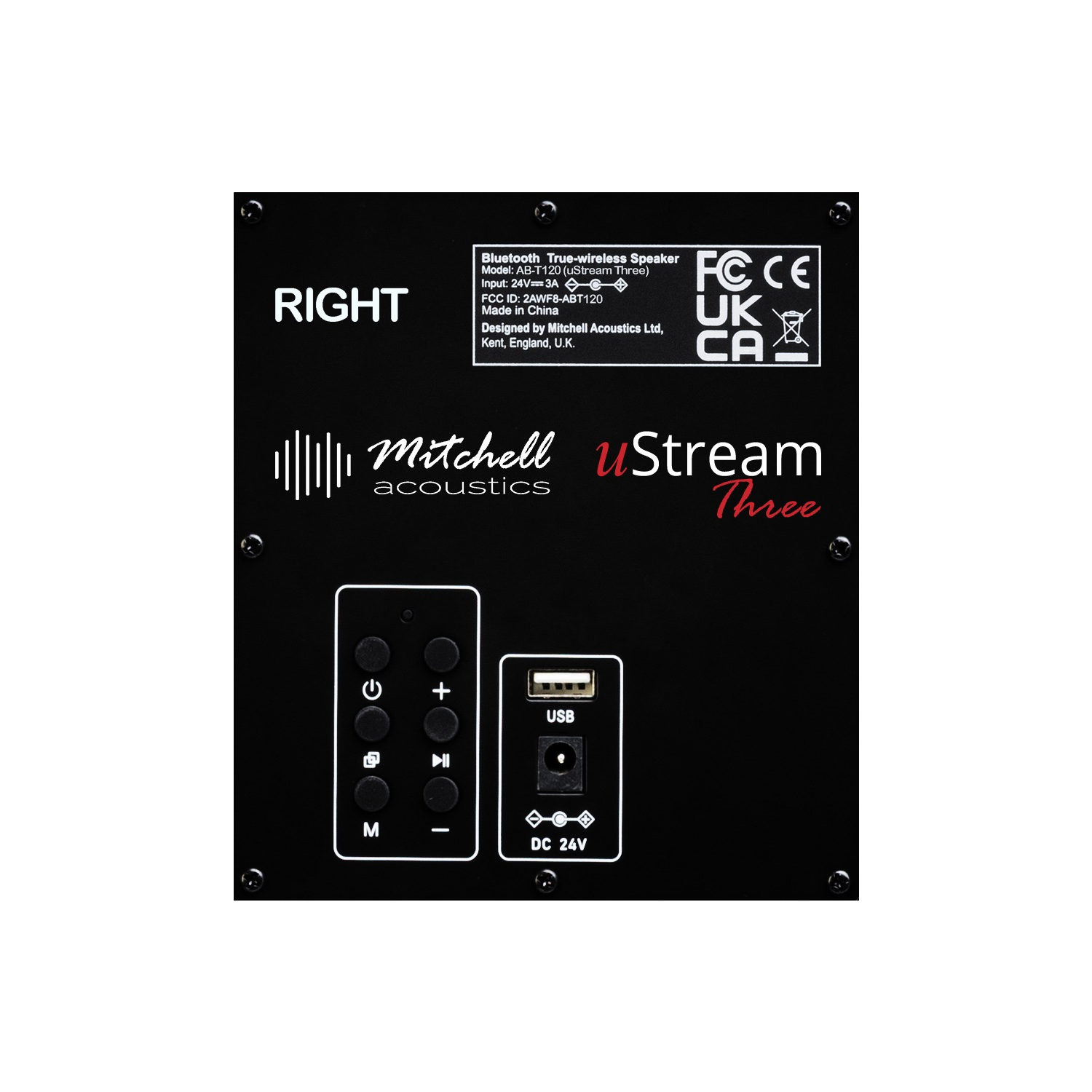 Mitchell Acoustics UStream Three Active stereo wireless Speakers - Black full image