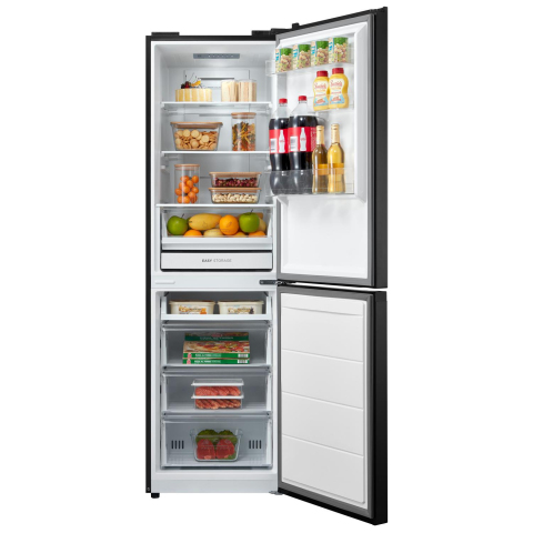 Midea MDRB379FGD30 54.7cm Wide Total No Frost Fridge Freezer - Black