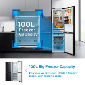 Midea MDRB379FGD30 54.7cm 60/40 Total No Frost Fridge Freezer - Black - 2